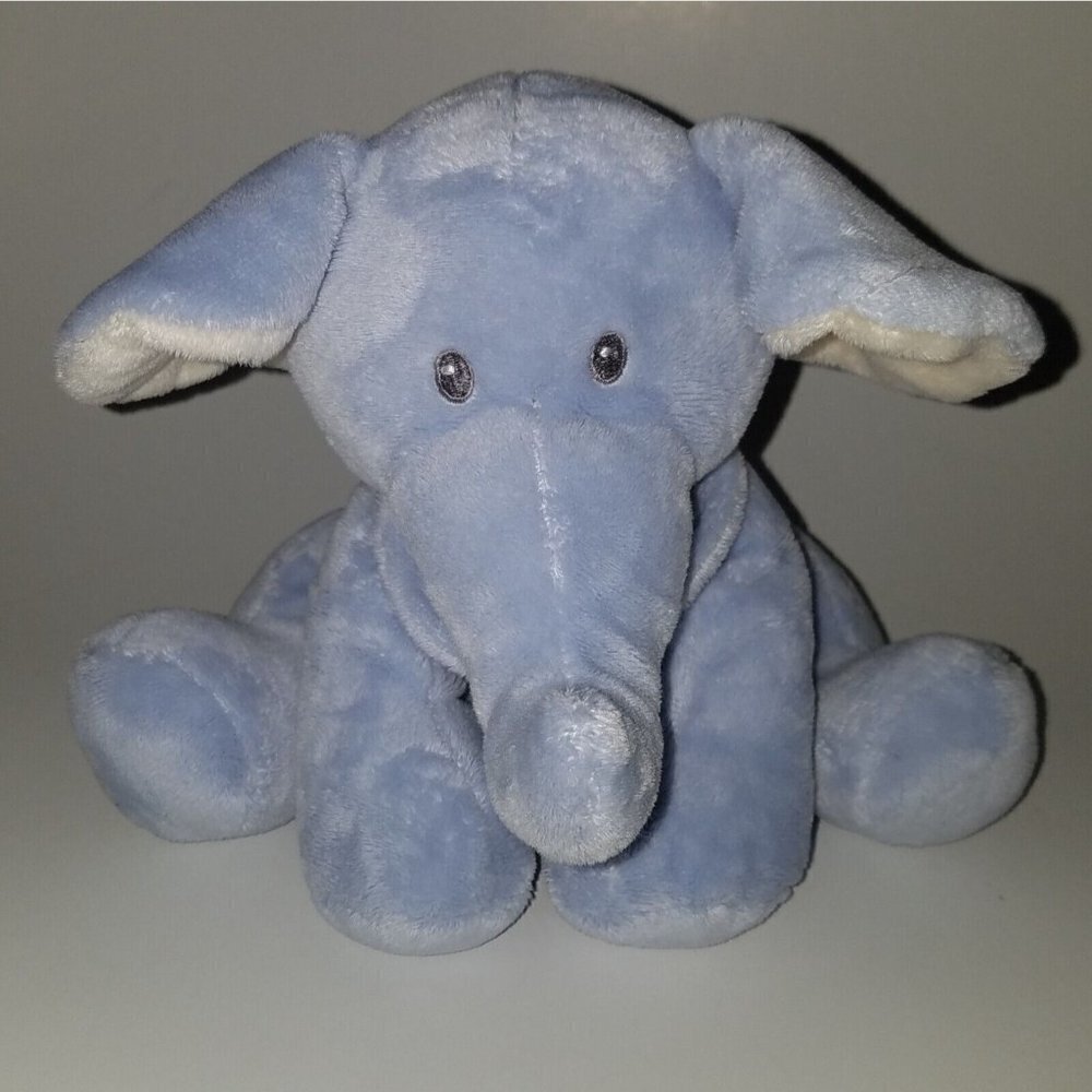 The Petting Zoo Blue Elephant Lovey Plush It's A Boy Bib 7.5" Stuffed Baby Toy